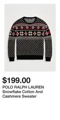 Holt Renfrew POLO RALPH LAUREN Snowflake Cotton And Cashmere Sweater offer