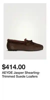 Holt Renfrew AEYDE Jasper Shearling-Trimmed Suede Loafers offer