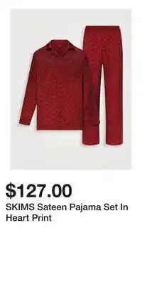 Holt Renfrew SKIMS Sateen Pajama Set In Heart Print offer