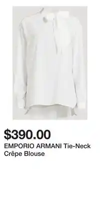 Holt Renfrew EMPORIO ARMANI Tie-Neck Crêpe Blouse offer
