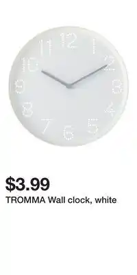 IKEA TROMMA Wall clock, white offer