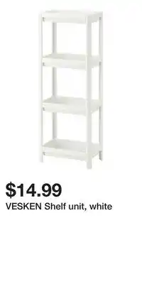 IKEA VESKEN Shelf unit, white offer
