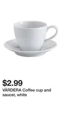 IKEA VÄRDERA Coffee cup and saucer, white offer