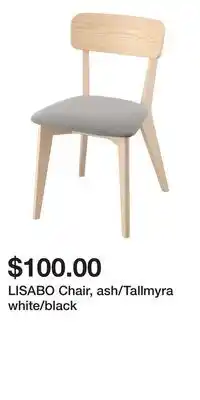 IKEA LISABO Chair, ash/Tallmyra white/black offer