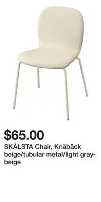 IKEA SKÅLSTA Chair, Knäbäck beige/tubular metal/light gray-beige offer