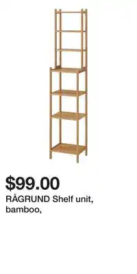 IKEA RÅGRUND Shelf unit, bamboo offer