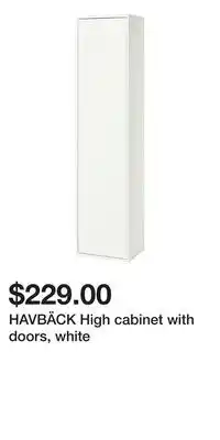 IKEA HAVBÄCK High cabinet with doors, white offer