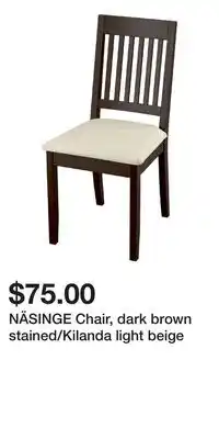 IKEA NÄSINGE Chair, dark brown stained/Kilanda light beige offer