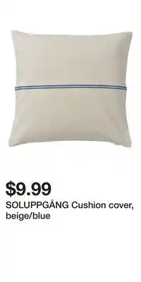IKEA SOLUPPGÅNG Cushion cover, beige/blue offer