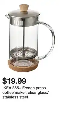 IKEA IKEA 365+ French press coffee maker, clear glass/stainless steel offer
