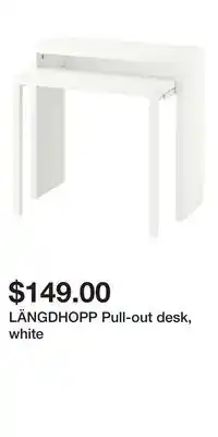 IKEA LÄNGDHOPP Pull-out desk, white offer