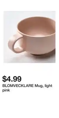 IKEA BLOMVECKLARE Mug, light pink offer