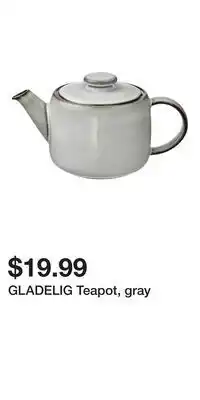 IKEA GLADELIG Teapot, gray offer