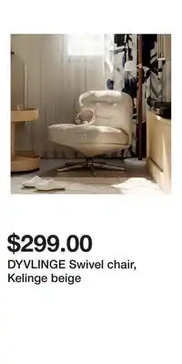 IKEA DYVLINGE Swivel chair, Kelinge beige offer