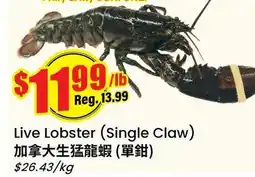 Btrust Supermarket Live Lobster (Single Claw) offer