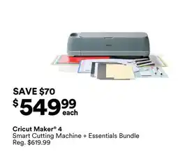 Michaels Cricut Maker 4 Smart Cutting Machine + Essentials Bundle offer