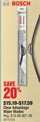 PartSource Bosch Clear Advantage Wiper Blades offer
