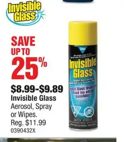 PartSource Invisible Glass Aerosol, Spray or Wipes offer