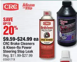 PartSource CRC Brake Cleaners & Kleen-flo Power Steering Stop Leak offer