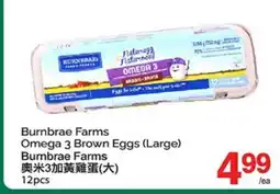 T&T Supermarket BURNBRAE FARMS OMEGA 3 BROWN EGGS, 12PCS offer
