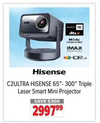2001 Audio Video C2ULTRA HISENSE 65- 300 Triple Laser Smart Mini Projector offer