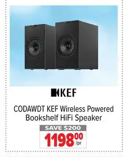 2001 Audio Video CODAWDT KEF Wireless Powered Bookshelf HiFi Speaker offer