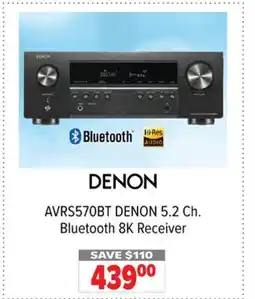 2001 Audio Video AVRS570BT DENON 5.2 Ch. Bluetooth 8K Receiver offer