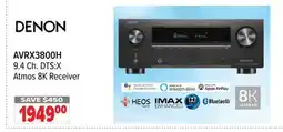 2001 Audio Video AVRX3800H Denon 9.4 Ch. DTS:X Atmos 8K Receiver offer