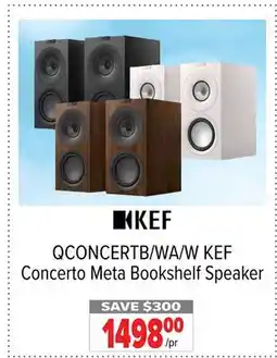 2001 Audio Video QCONCERTB/WA/W KEF Concerto Meta Bookshelf Speaker offer