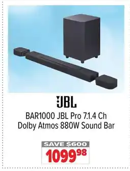 2001 Audio Video BAR1000 JBL Pro 7.1.4 Ch Dolby Atmos 880W Sound Bar offer