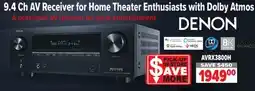 2001 Audio Video AVRX3800H 9.4 Ch. AV Receiver for Home Theater Enthusiasts with Dolby Atmos offer
