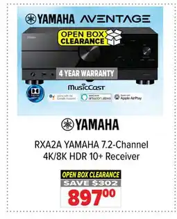 2001 Audio Video RXA2A YAMAHA 7.2-Channel 4K/8K HDR 10+ Receiver offer