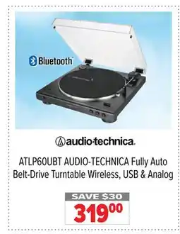 2001 Audio Video ATLP60UBT AUDIO-TECHNICA Fully Auto Belt-Drive Turntable Wireless, USB & Analog offer