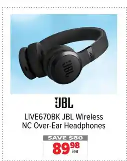 2001 Audio Video LIVE670BK JBL Wireless NC Over-Ear Headphones offer