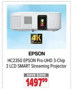 2001 Audio Video HC2350 EPSON Pro-UHD 3-Chip 3 LCD SMART Streaming Projector offer
