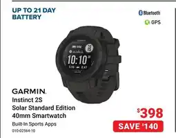 Visions Electronics GARMIN Instinct 2S Solar Standard Edition 40mm Smartwatch offer