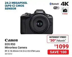 Visions Electronics Canon EOS R50 Mirrorless Camera offer