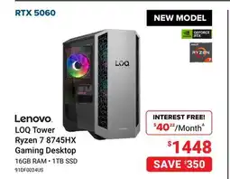 Visions Electronics Lenovo LOQ Tower Ryzen 7 8745HX Gaming Desktop offer