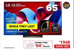 Visions Electronics LG 65 OLED evo NATIVE 120Hz PANEL offer