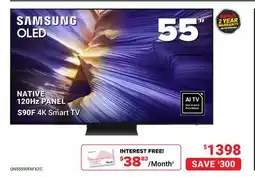 Visions Electronics SAMSUNG 55 OLED NATIVE 120Hz PANEL S90F 4K Smart TV offer