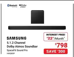 Visions Electronics Samsung 5.1. 2 Channel Dolby Atmos Soundbar offer