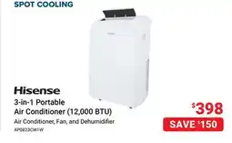 Visions Electronics Hisense 3-in-1 Portable Air Conditioner (12,000 BTU) offer