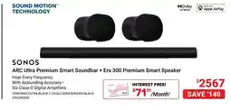 Visions Electronics SONOS ARC Ultra Premium Smart Soundbar + Era 300 Premium Smart Speaker offer