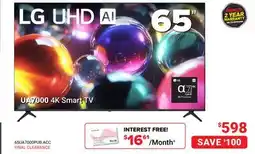 Visions Electronics LG 65 UA7000 4K Smart TV offer