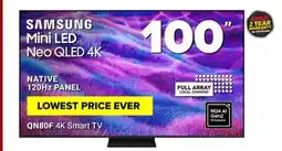 Visions Electronics SAMSUNG 100 Mini LED Neo QLED QN80F 4K Smart TV offer