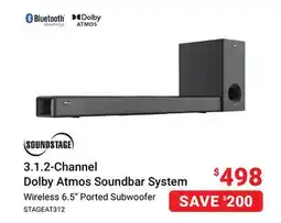 Visions Electronics 3.1.2-Channel Dolby Atmos Soundbar System offer