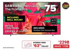 Visions Electronics Samsung 2025 The Frame Pro 75 LS03FW 4K Neo QLED Tizen Smart TV offer