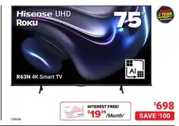 Visions Electronics 75 R63N 4K Smart TV UHD offer