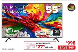 Visions Electronics LG 55 Mini LED QNED 91 4K Smart TV offer