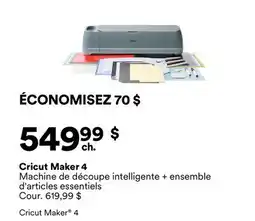 Michaels Cricut Maker 4 Machine de découpe intelligente + ensemble d'articles essentiels offer